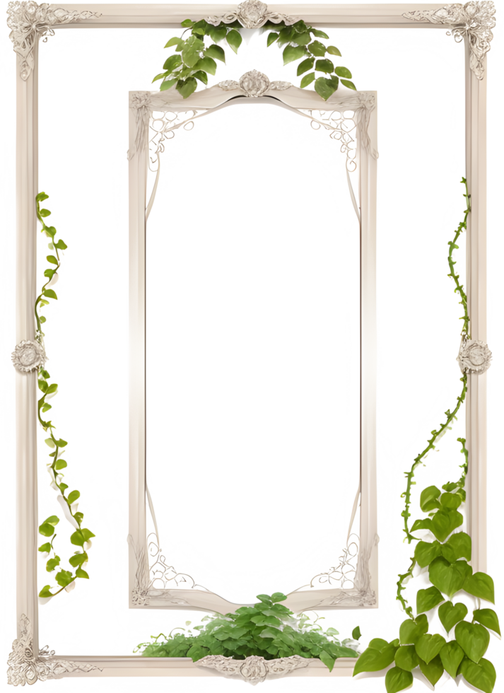 Vines Border Frame Ai Generative png