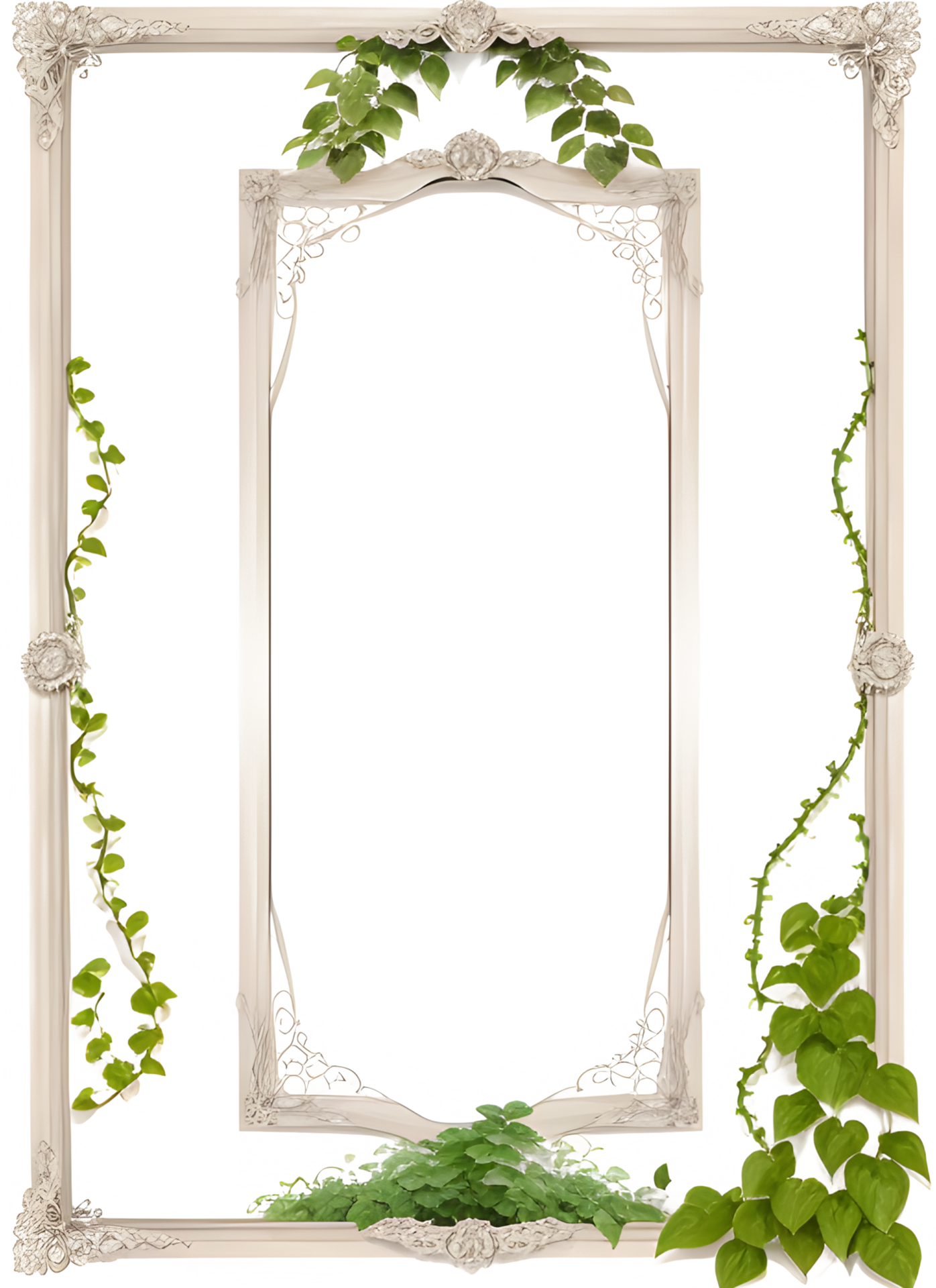 Vines Border Frame Ai Generative 27536945 PNG