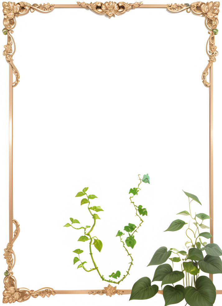 Vines Border Frame Ai Generative png
