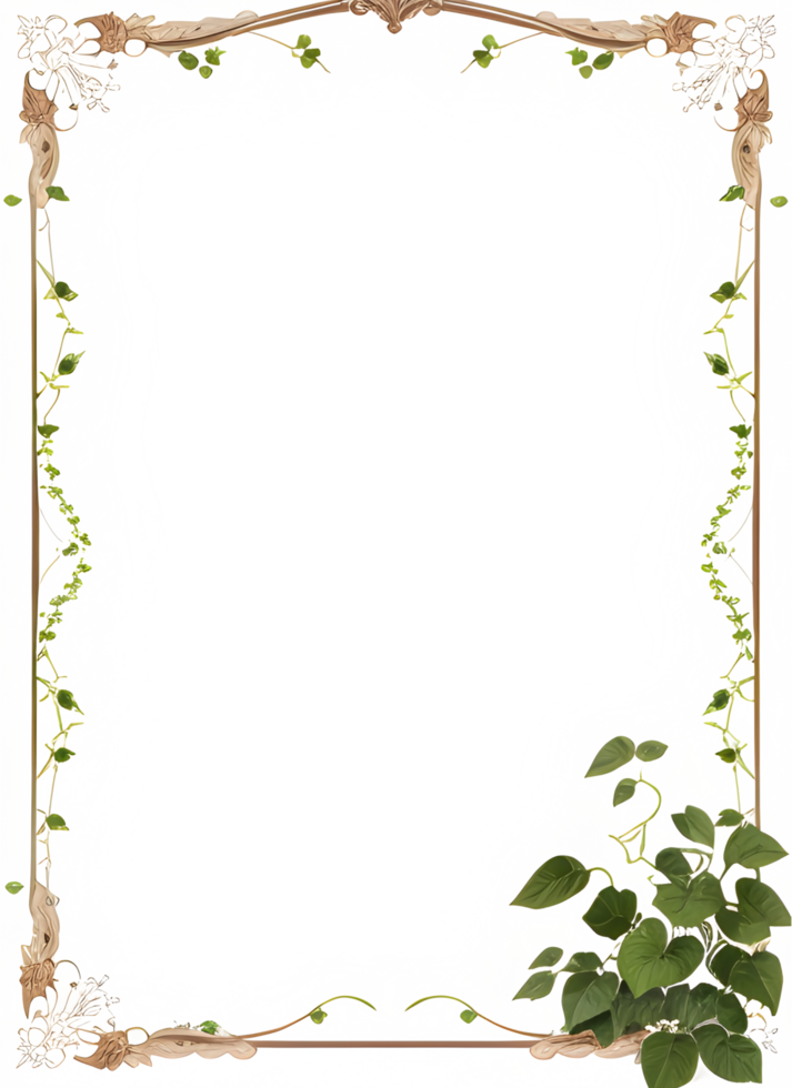 Vines Border Frame Ai Generative png
