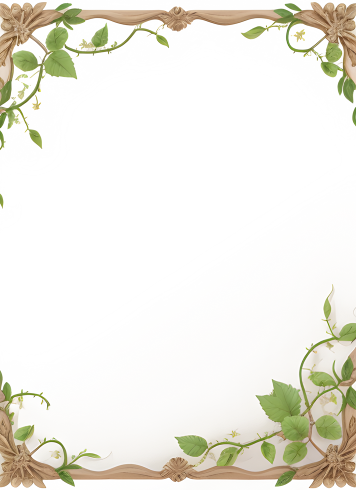 Vines Border Frame Ai Generative png
