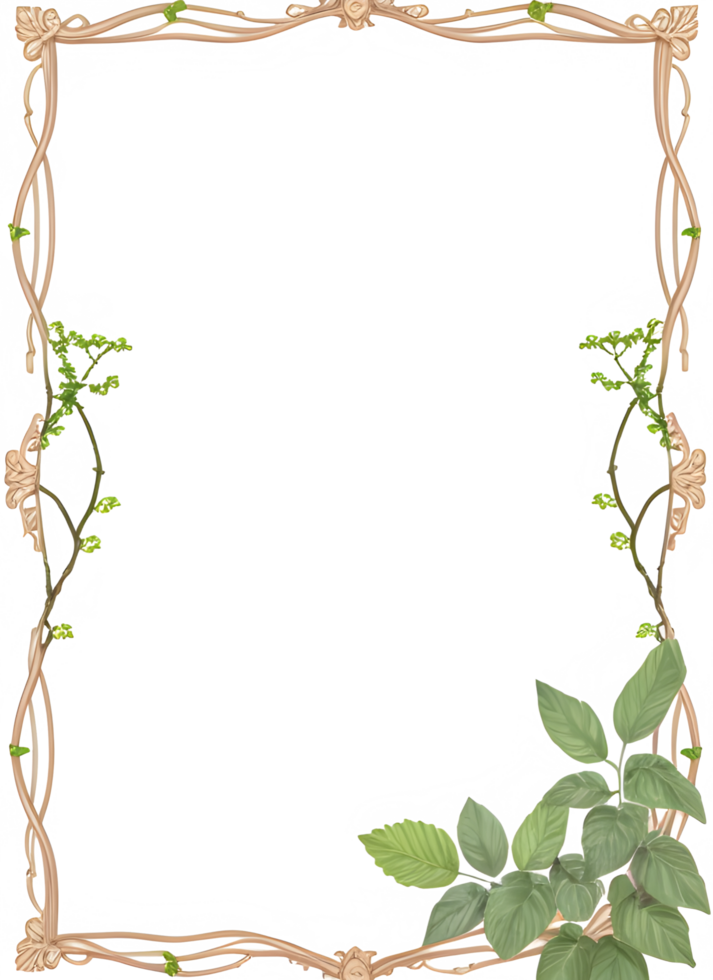 Vines Border Frame Ai Generative png