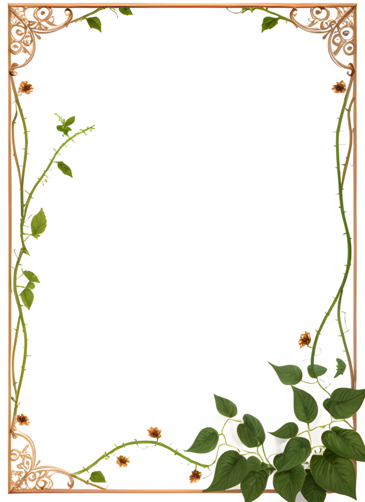 Vines Border Frame Ai Generative png