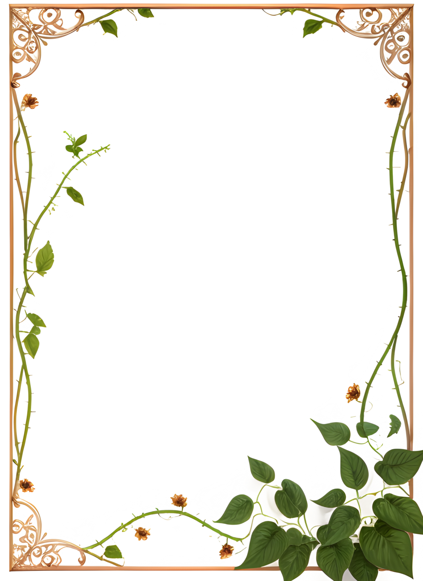 Vines Border Frame Ai Generative 27536953 PNG