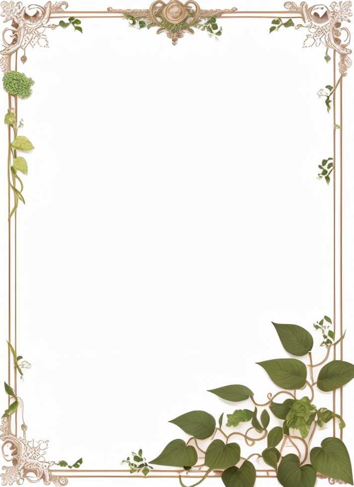 Vines Border Frame Ai Generative png