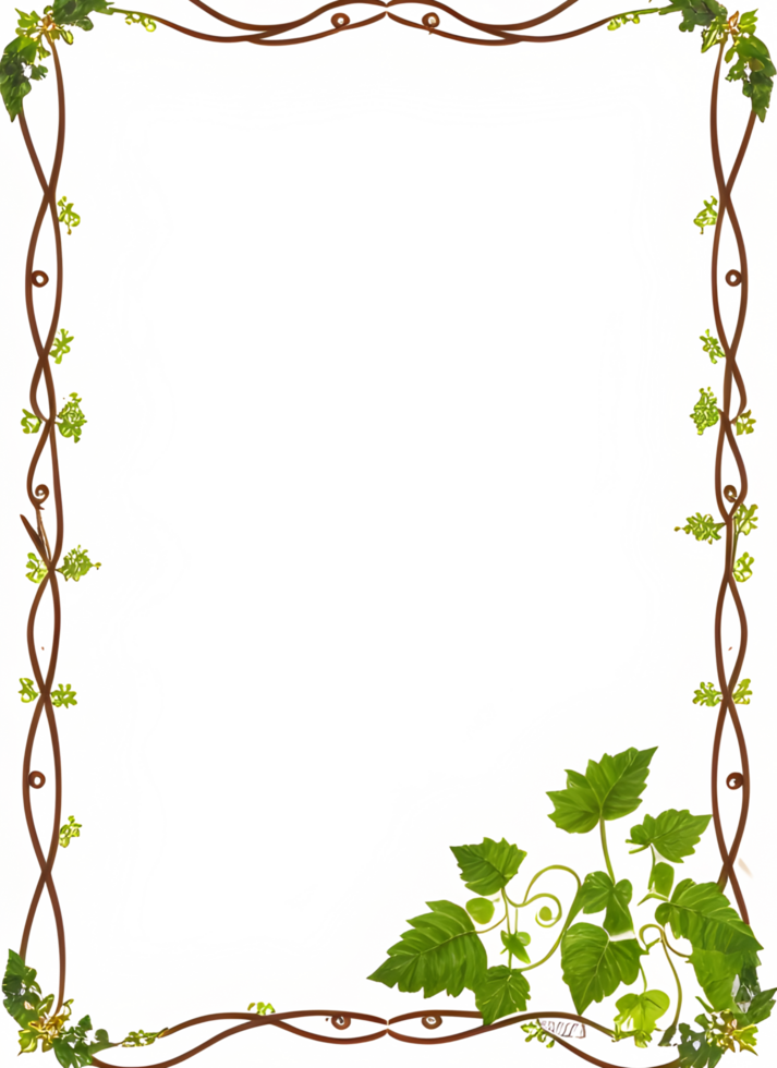 Vines Border Frame Ai Generative png