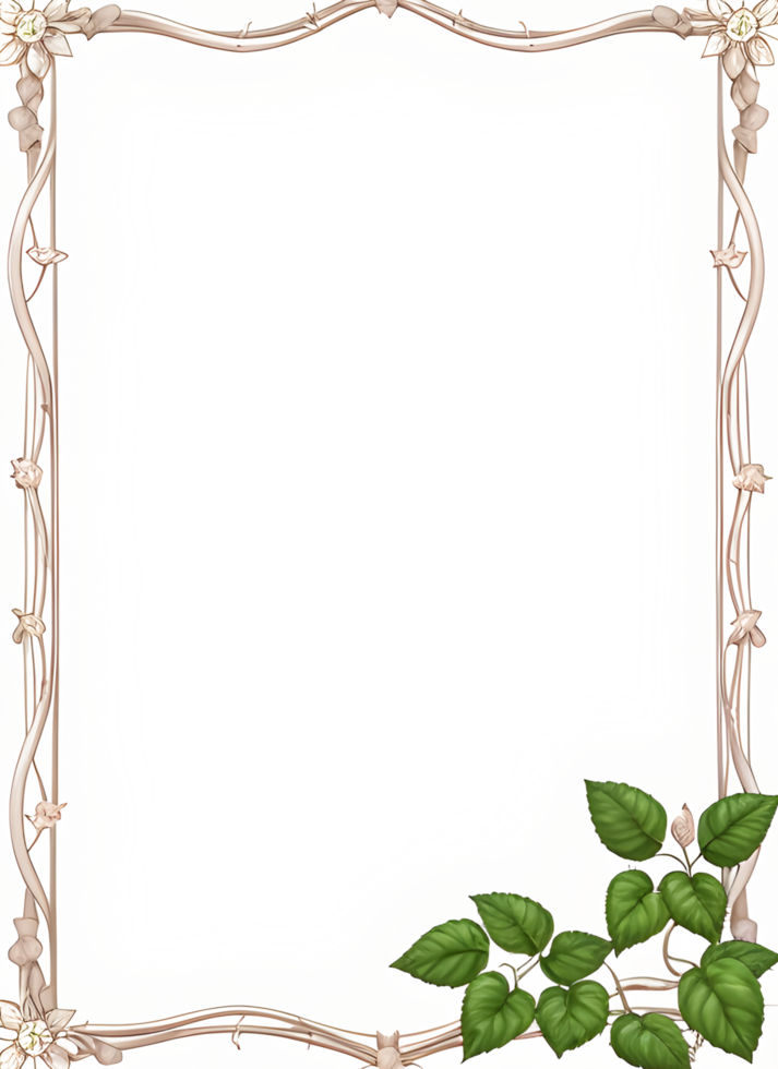 Vines Border Frame Ai Generative png