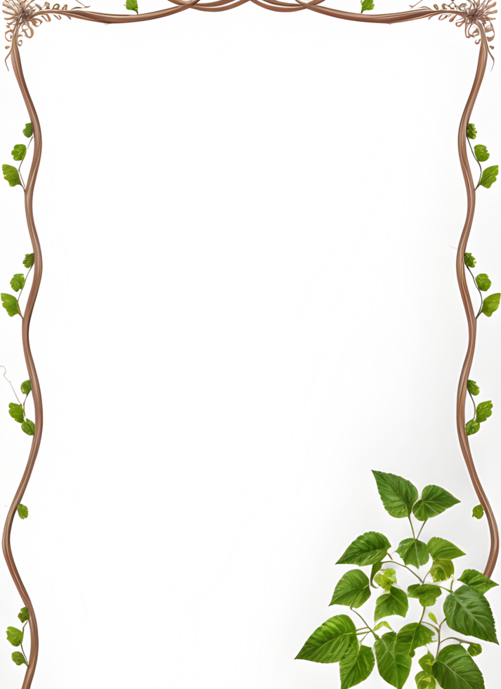 Vines Border Frame Ai Generative png