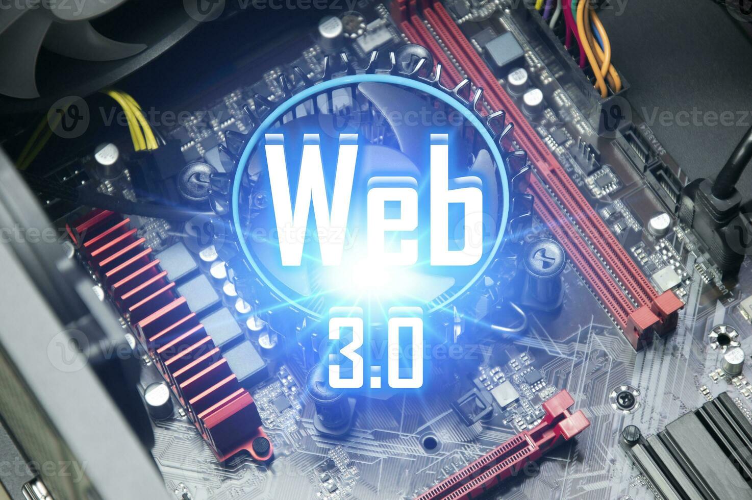 Digital communication concept and technology WEB 3.0 and AI development photo