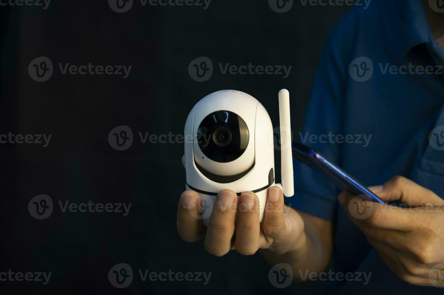 IP wifi wireless security camera supports Internet installation technology, security systems, smart home applications. photo