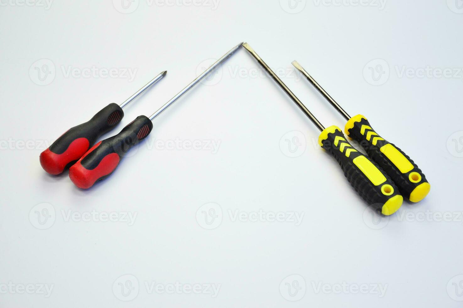 Hand screwdriver on a white background photo