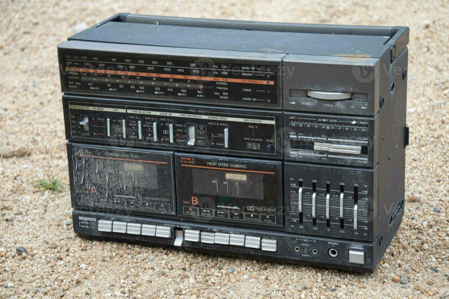 An old cassette player from the 90's. photo