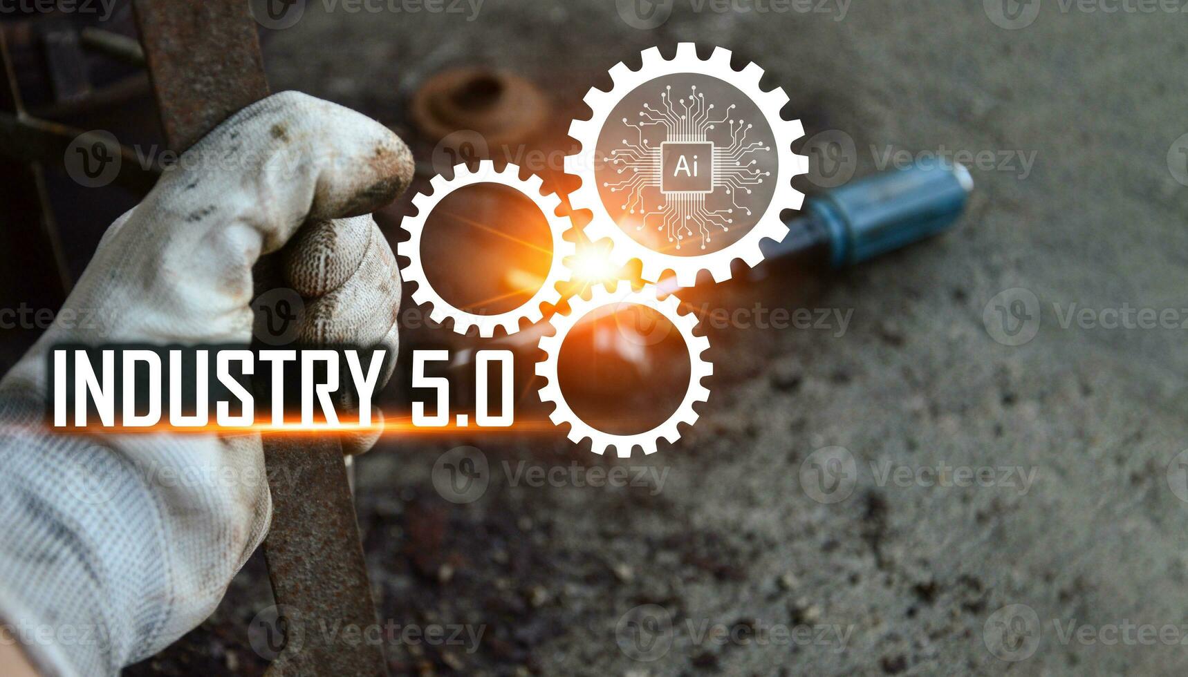 The concept of developing an artificial intelligence system that can interact with humans and be used in the industry 5.0 system. photo