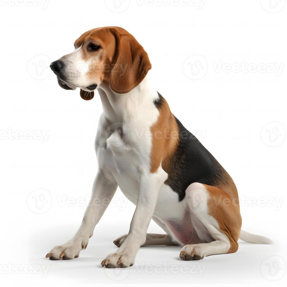 american foxhound breed dog isolated on a white background photo