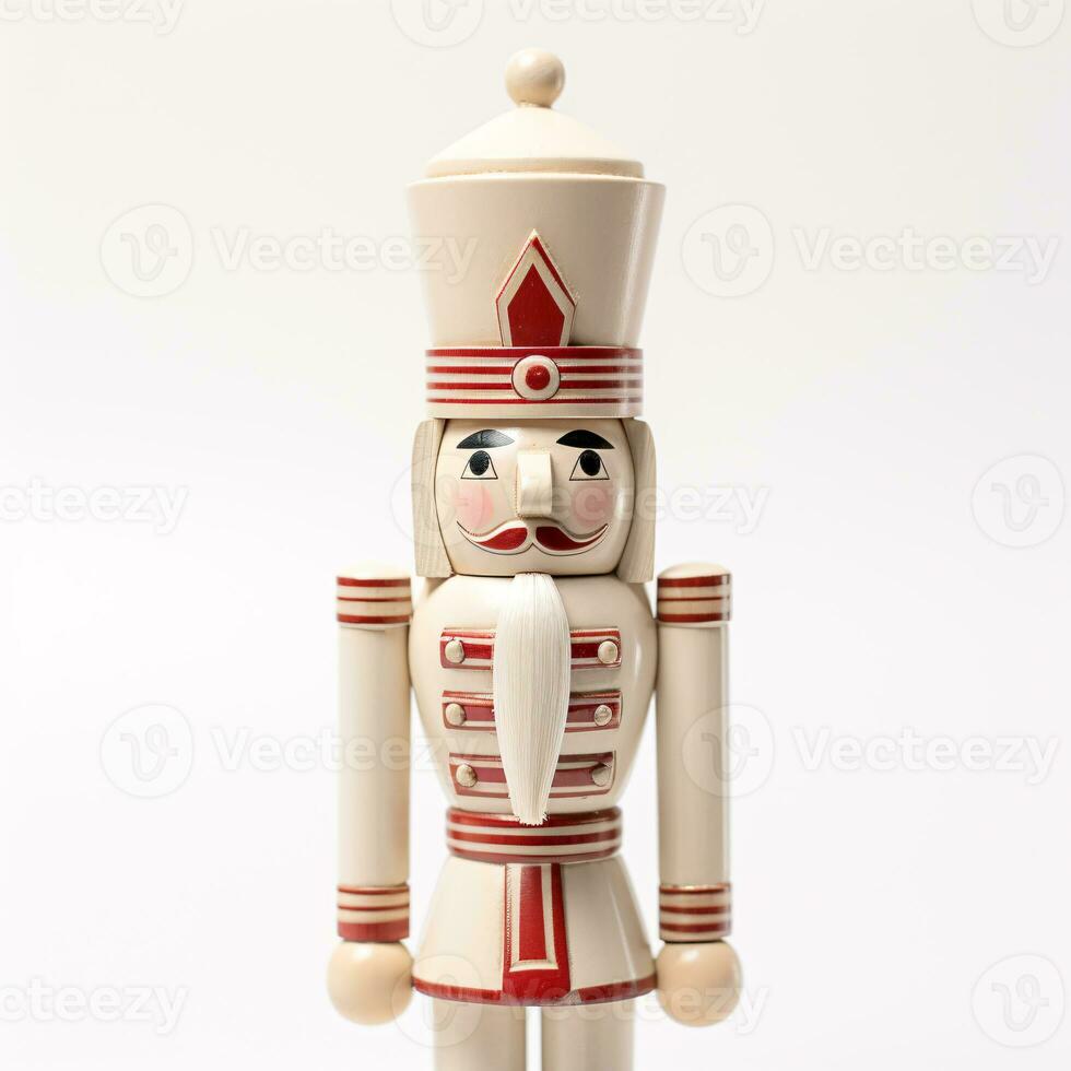 AI generative Wooden Christmas nutcracker isolated on clear white background photo