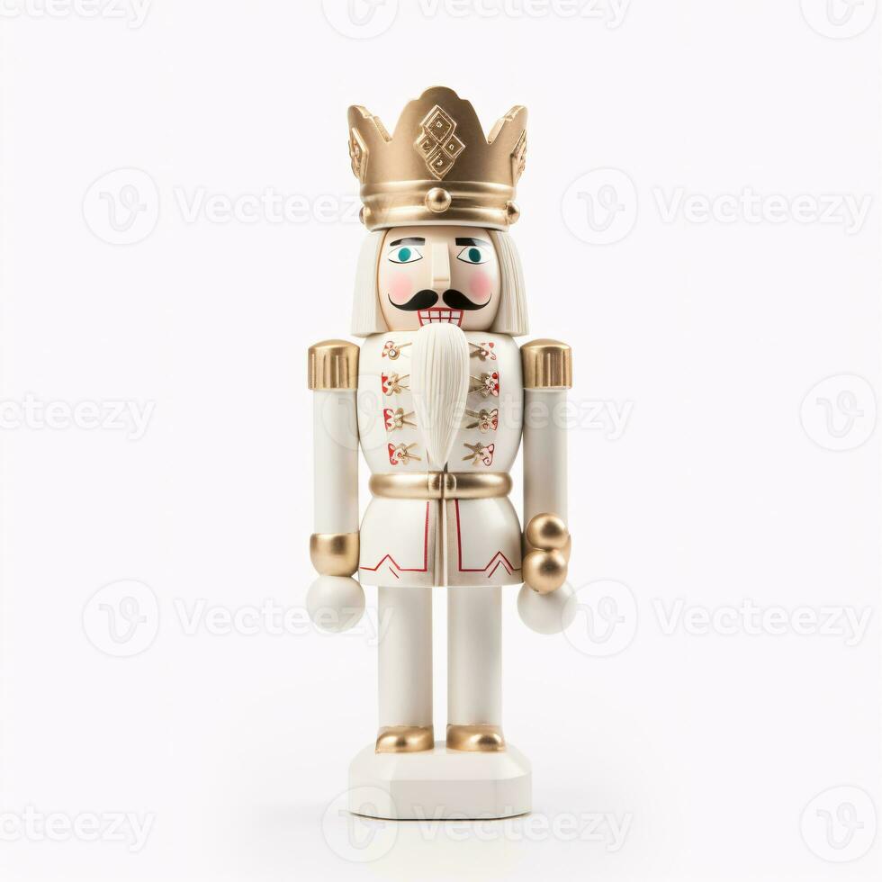 AI generative Wooden Christmas nutcracker isolated on clear white background photo