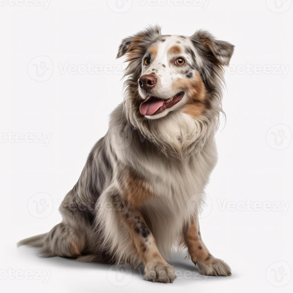 australian shepherd breed dog isolated on a clear white background photo