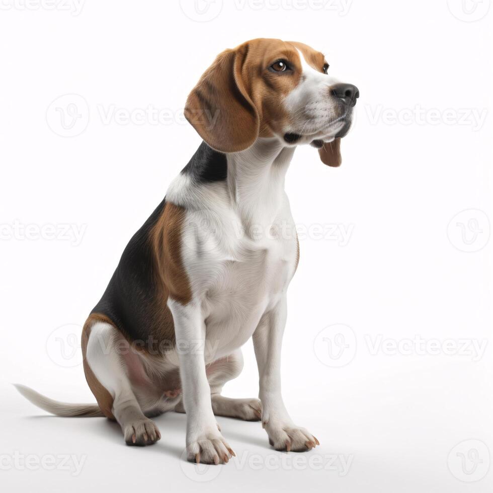 Beagle breed dog isolated on a clear white background photo