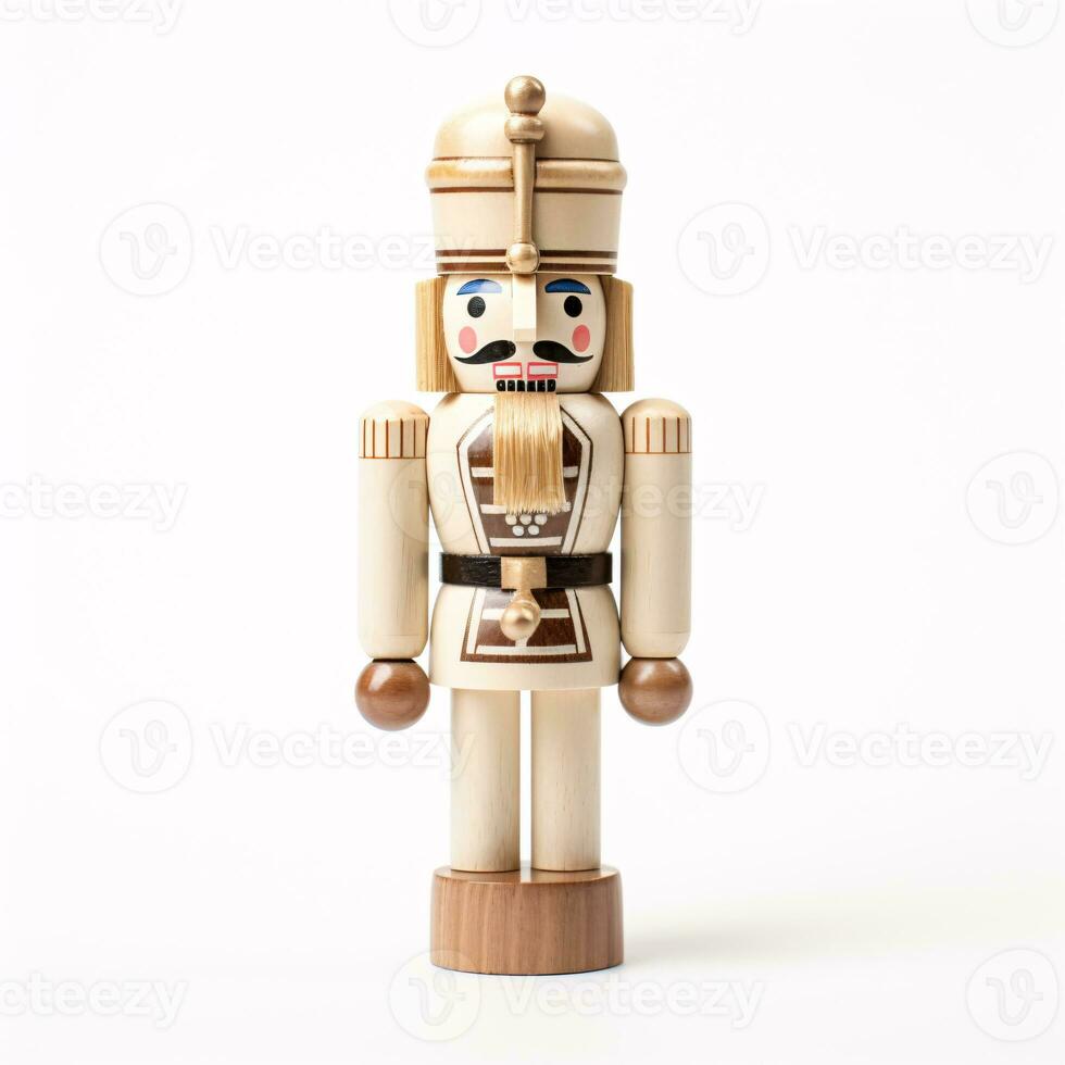 AI generative Wooden Christmas nutcracker isolated on clear white background photo