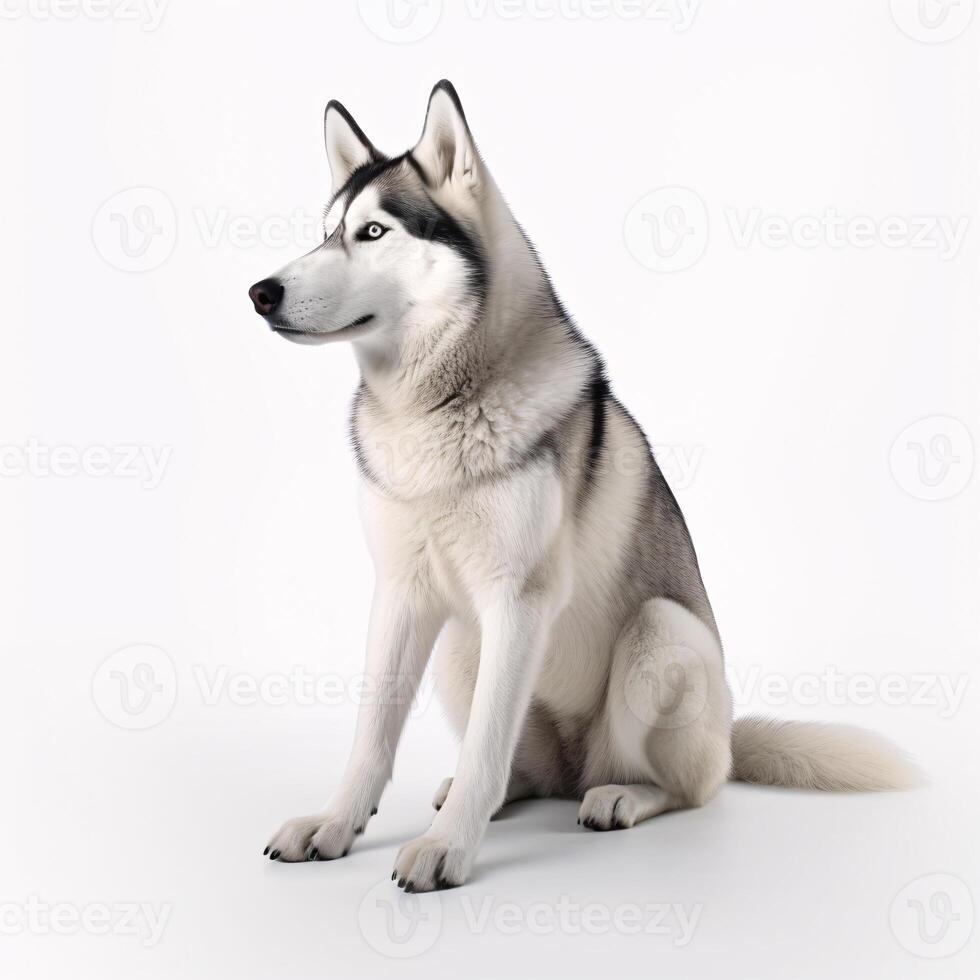 siberian husky breed dog isolated on a clear white background photo