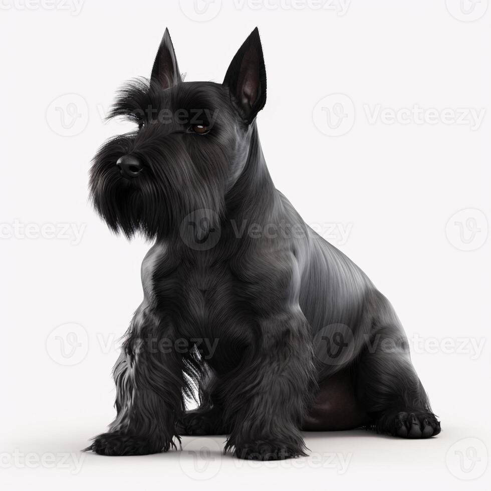 Scottish terrier breed dog isolated on a bright white background photo