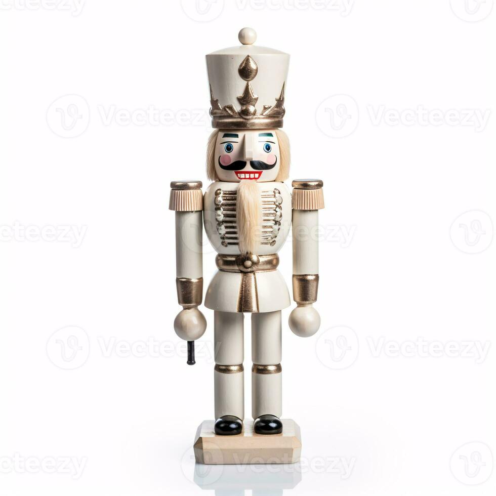 AI generative Wooden Christmas nutcracker isolated on clear white background photo