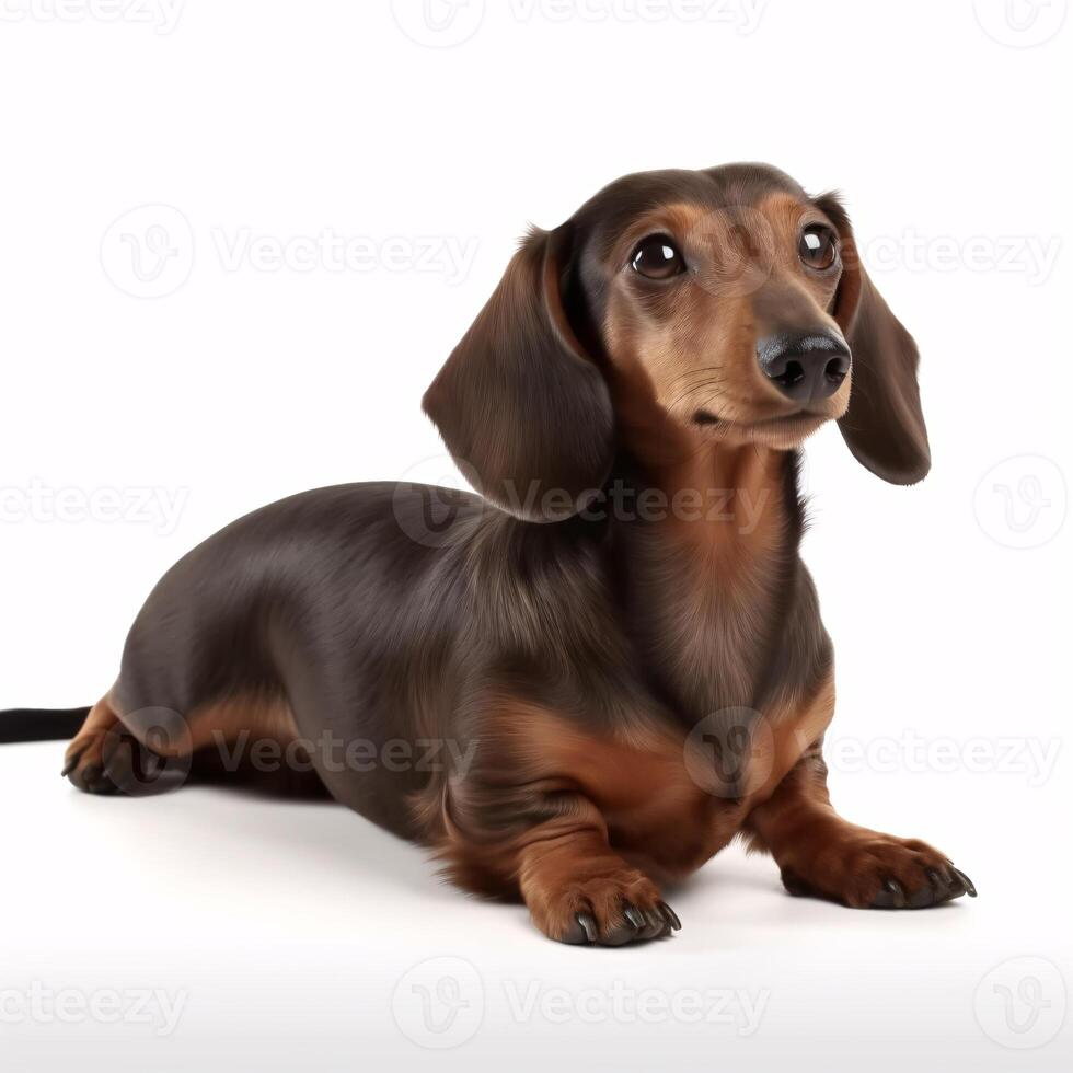 dachshund breed dog isolated on a bright white background photo