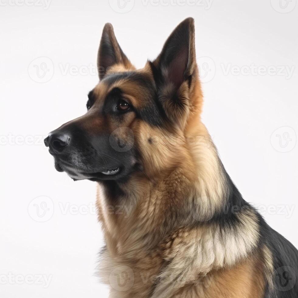 Germen shepherd dog breed dog isolated on a clear white background photo