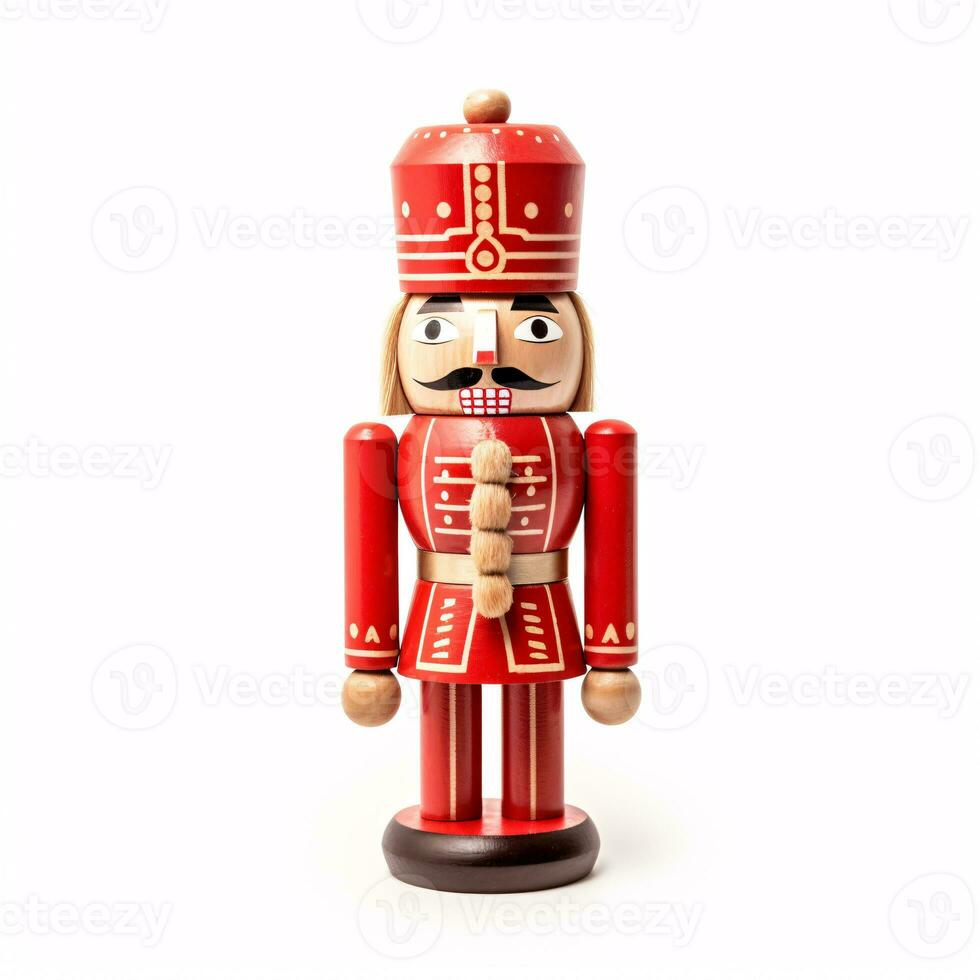 AI generative Wooden Christmas nutcracker isolated on clear white background photo