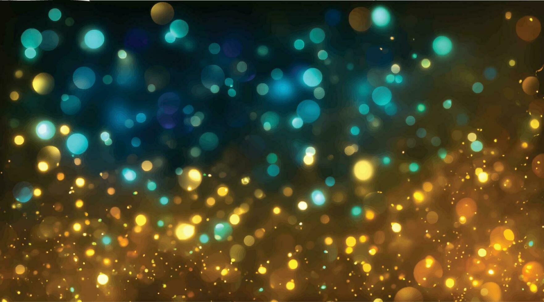 background of abstract glitter lights. blue, gold and black. de focused. vector