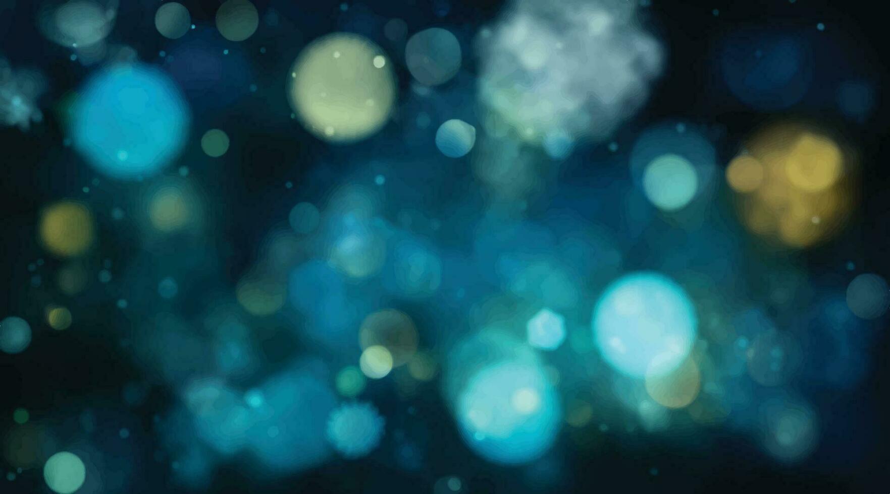 background of abstract glitter lights. blue, gold and black. de focused. vector