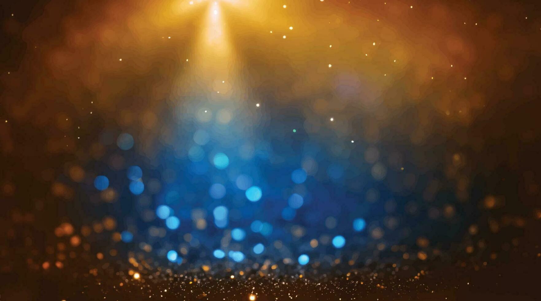 background of abstract glitter lights. blue, gold and black. de focused. vector