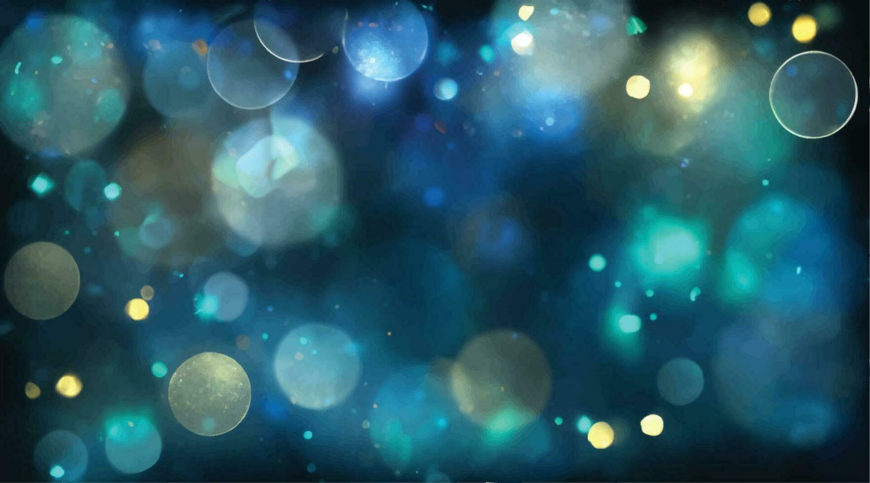 background of abstract glitter lights. blue, gold and black. de focused. vector