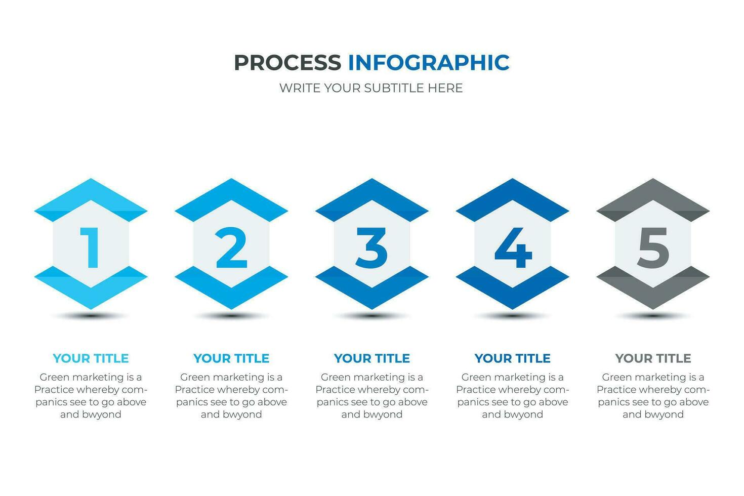 Five steps arrow graph slide template Business data. Chart, diagram, design. Creative concept for infographic, report. Can be used for topics like advertising, trade, business growth vector