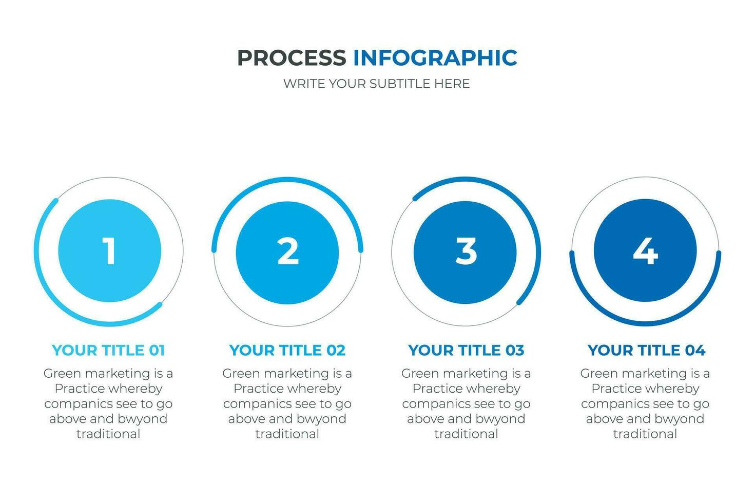 multicolor circles with thin lines for infographic. template for timeline presentation with 4 steps vector