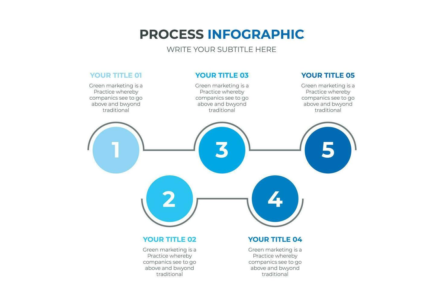 Infographic design template. Timeline concept with 5 steps. Can be used for workflow layout, diagram, banner, webdesign. Vector illustration