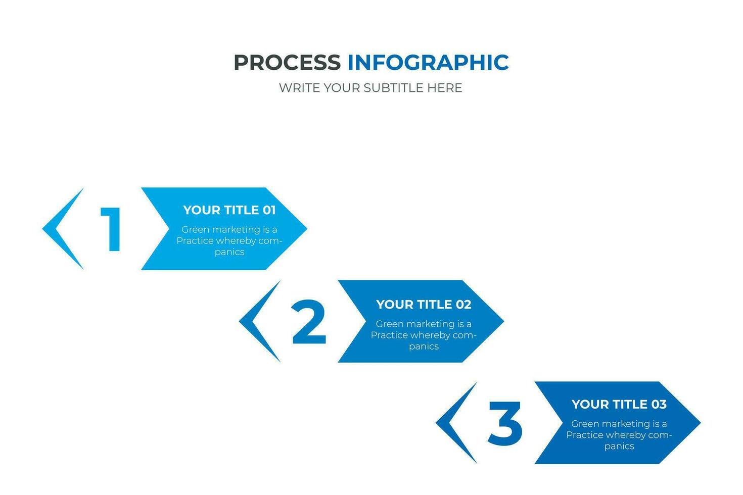 3 steps direction arrow graph slide template Business data. Chart, diagram, design. Creative concept for infographic, report. vector