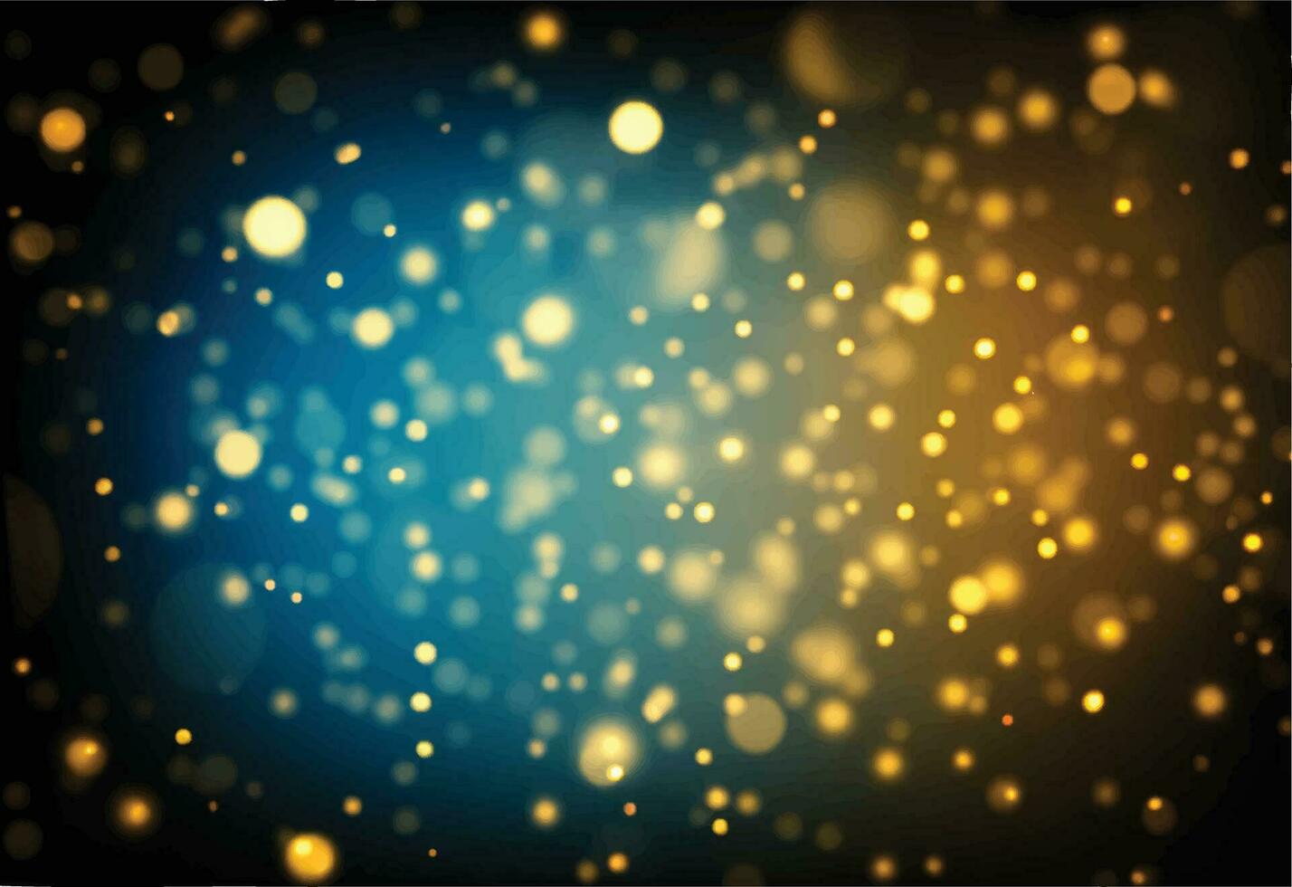 background of abstract glitter lights. blue, gold and black. de focused. vector
