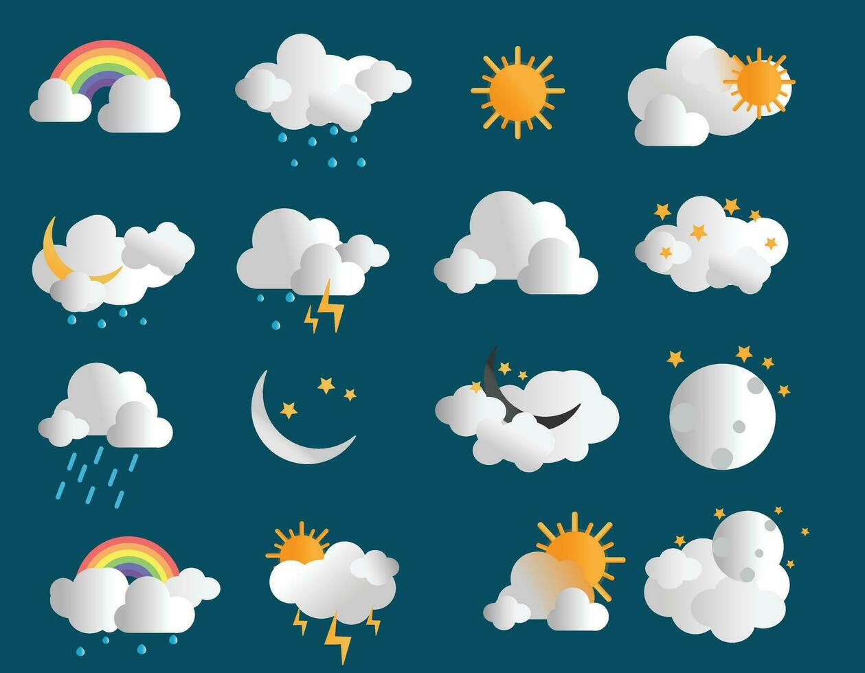 Vector illustration of weather set