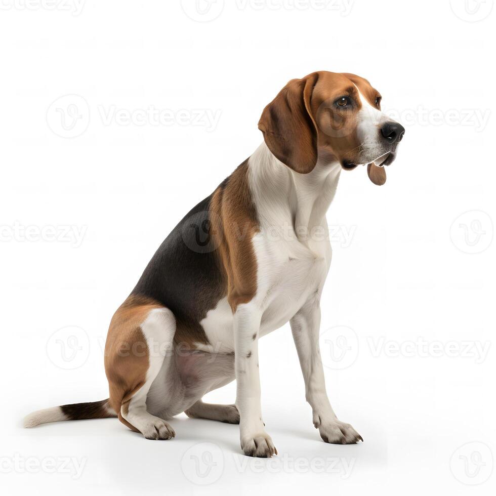 american foxhound breed dog isolated on a white background photo
