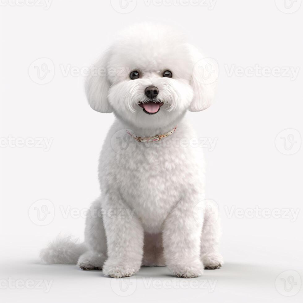 Bichon frise breed dog isolated on a clear white background photo