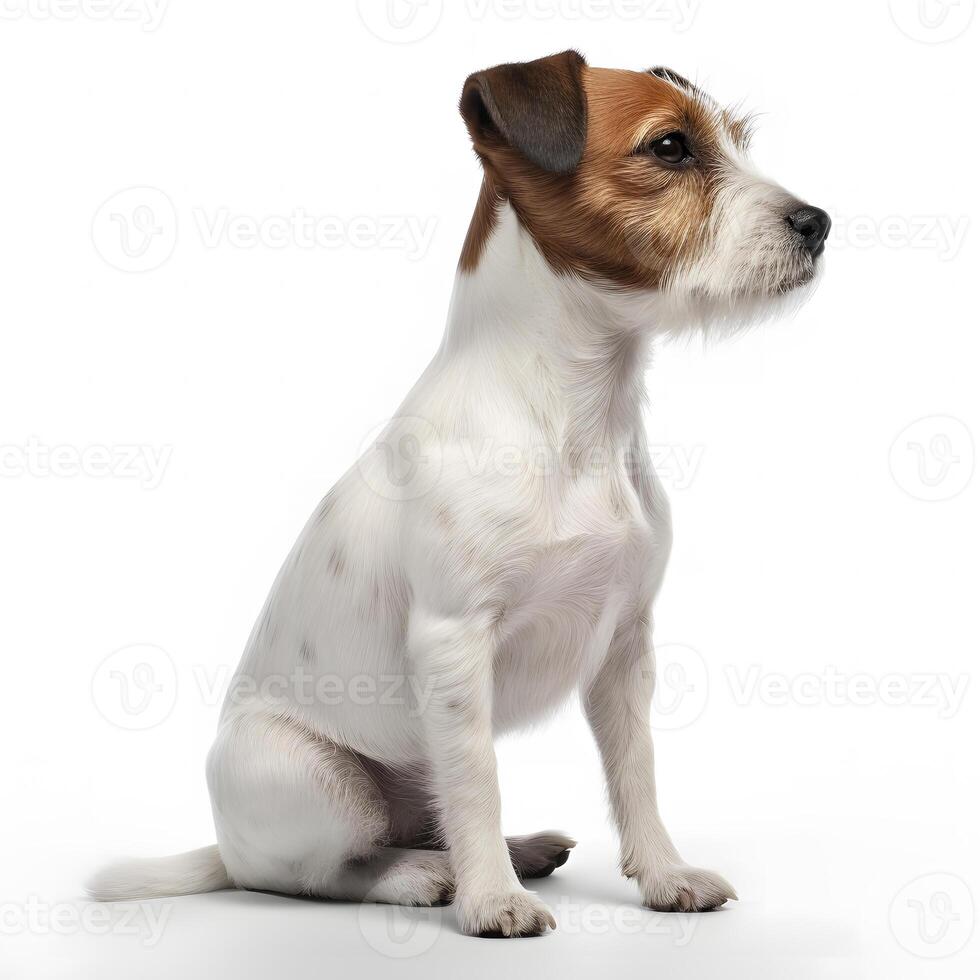 ai generativo Jack rusia terrier raza perro aislado en un blanco antecedentes foto