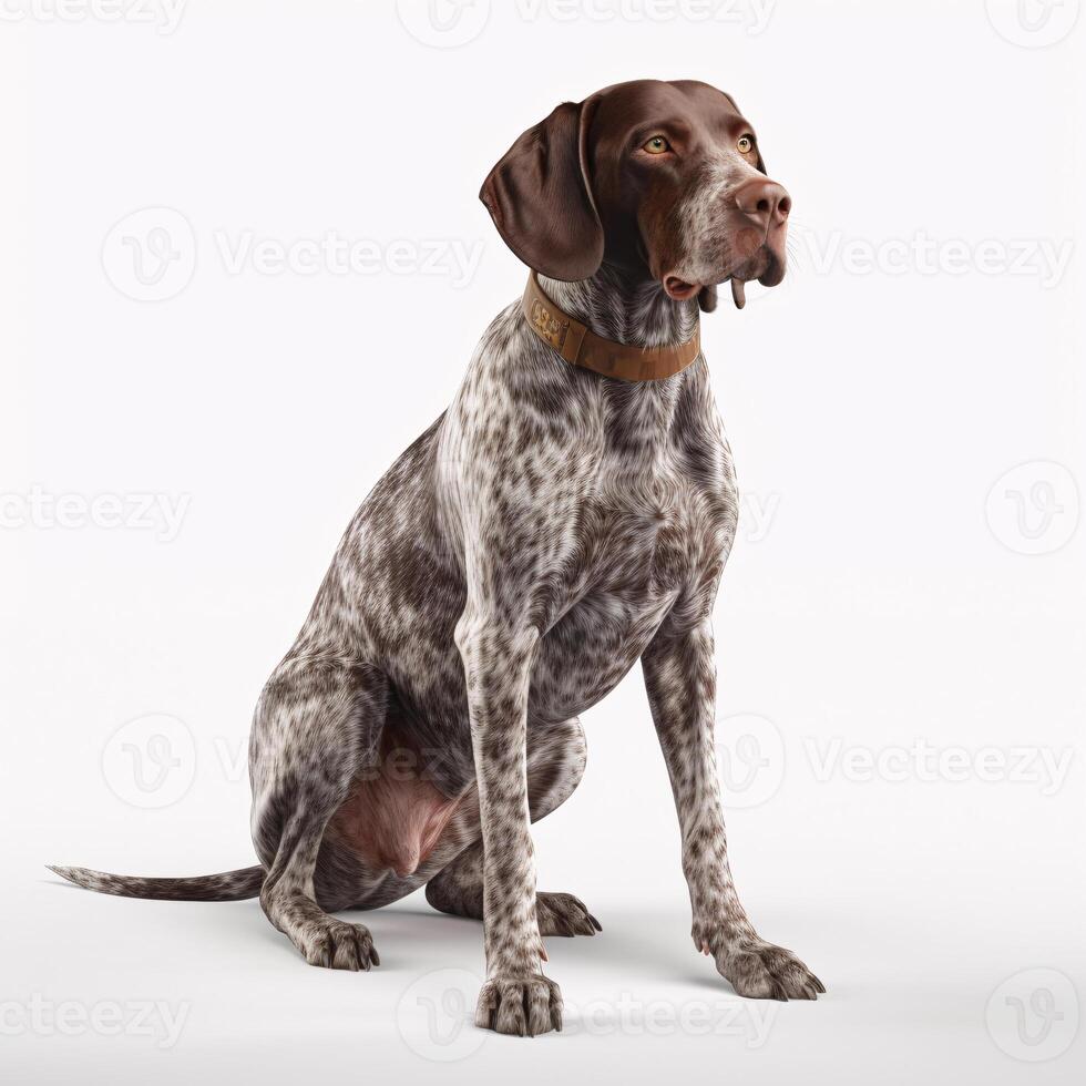 German Short haired pointer breed dog isolated on a clear white background photo