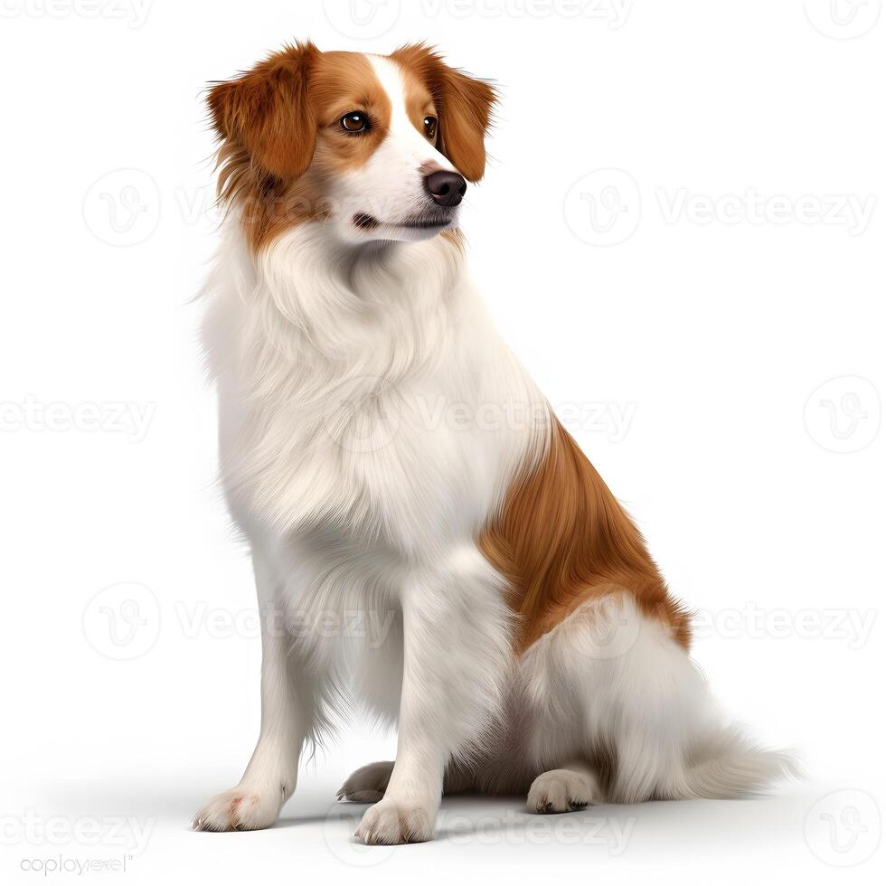 Kooiker hond jeon breed dog isolated on a white background photo