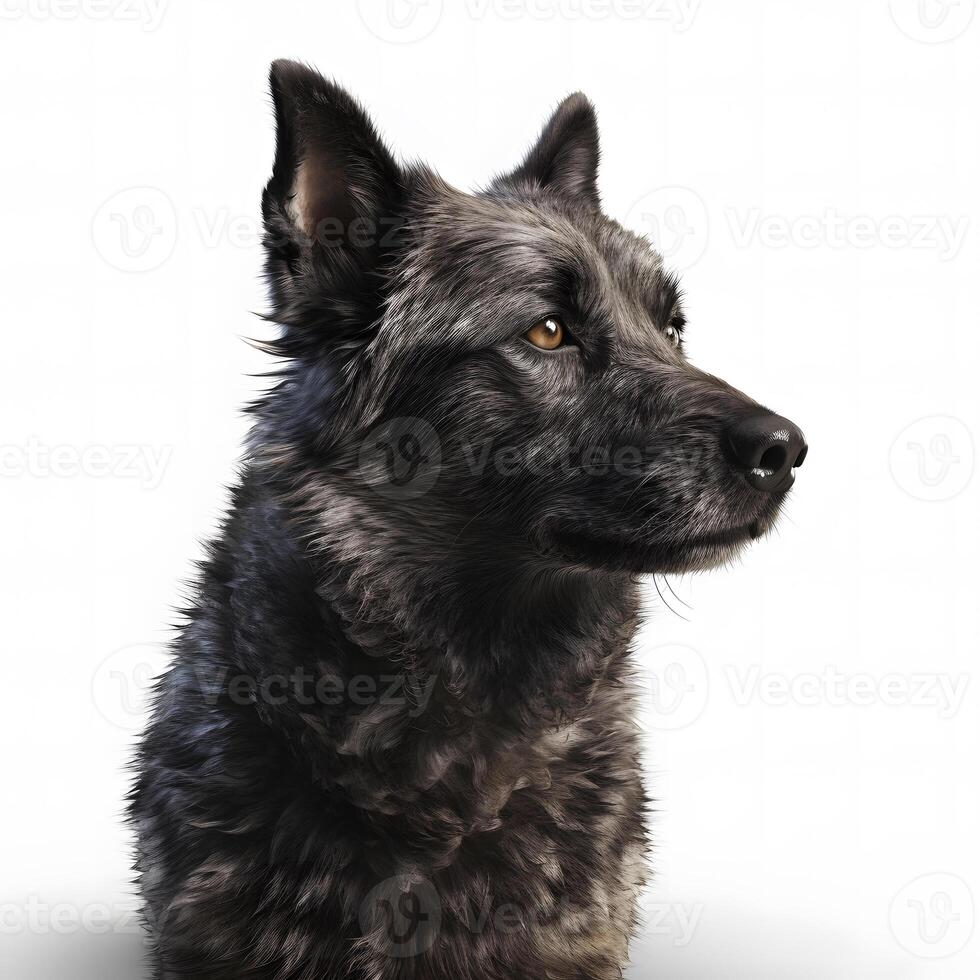 Mudi breed dog isolated on a clear white background photo