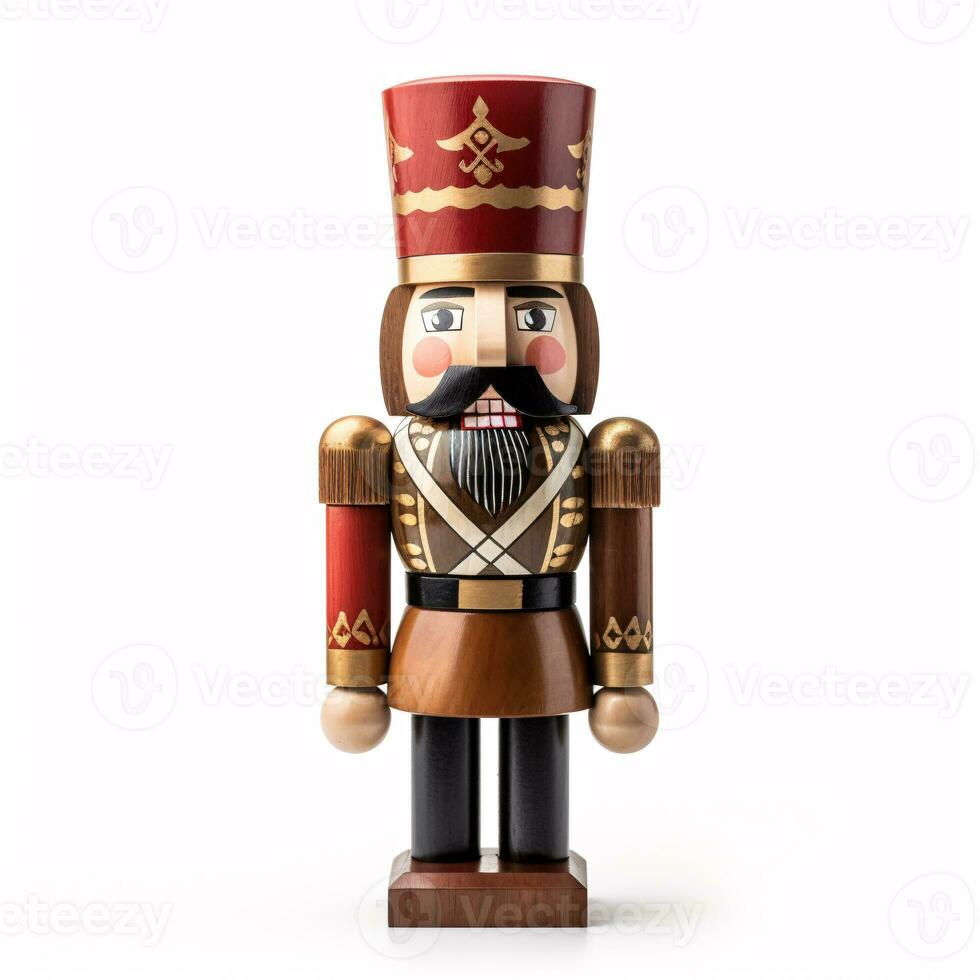 AI generative Wooden Christmas nutcracker isolated on clear white background photo