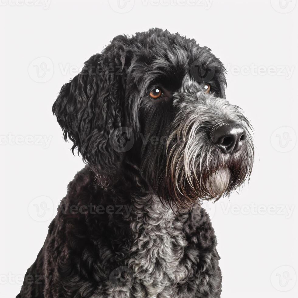 portuguese water dog breed dog isolated on a bright white background photo