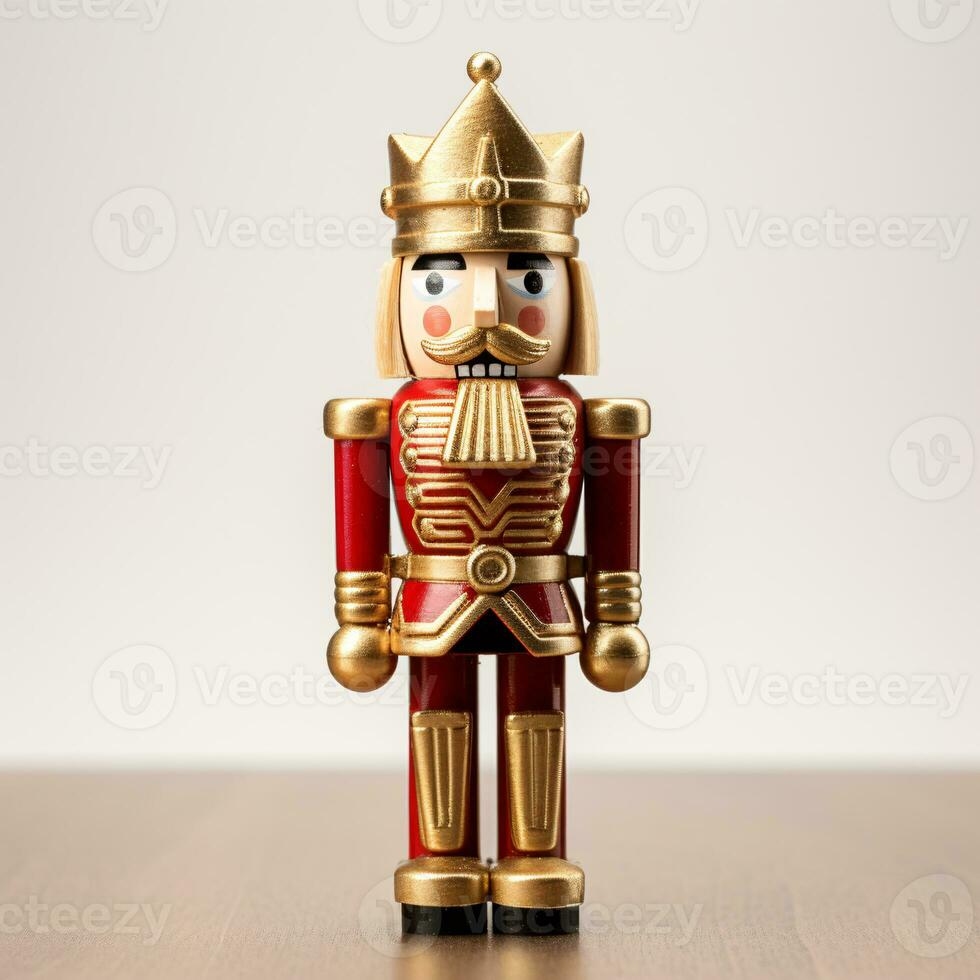 AI generative Wooden Christmas nutcracker isolated on clear white background photo