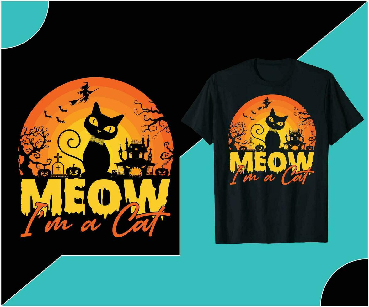 Meow I'm a cat t shirt design. vector