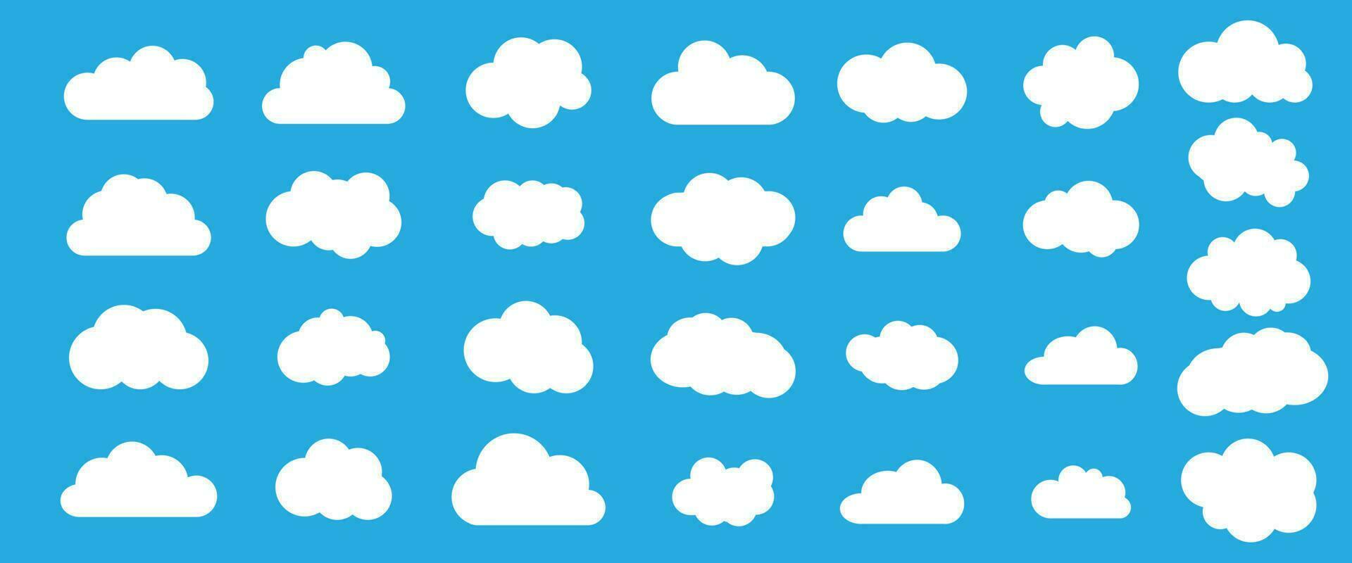 Set of Cloud Icons in trendy flat style isolated vector